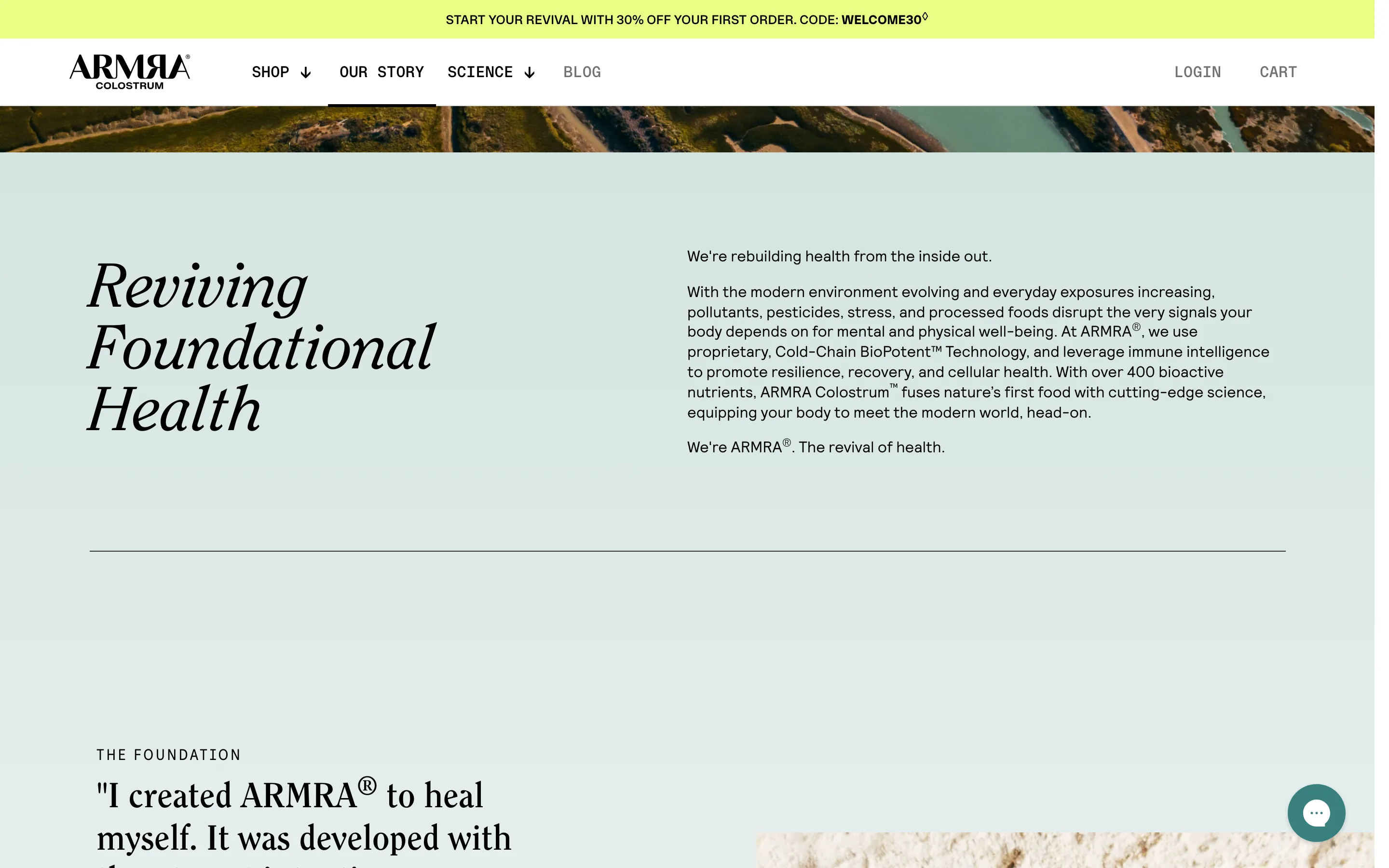 An About page opening with a large editorial serif mission headline beside a concise why-we-exist paragraph
